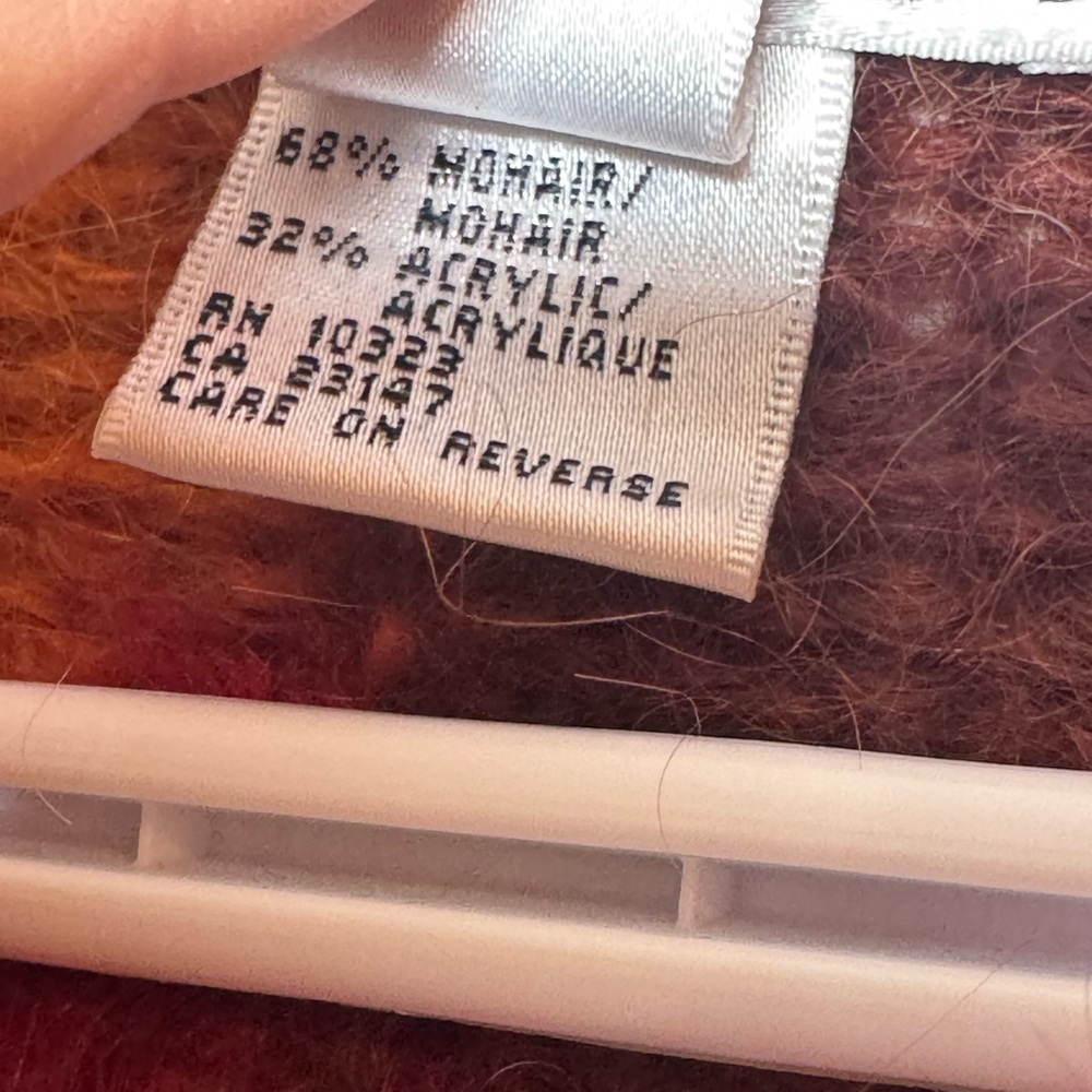 Talbots Vintage Women Front Button Sweater Cardigan Mohair Geometric Boho Unique - Picture 8 of 9